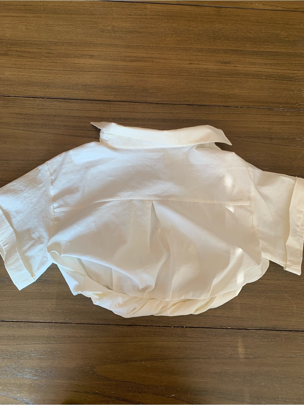 Zara White Cropped Collared Top - Picture 2 of 2